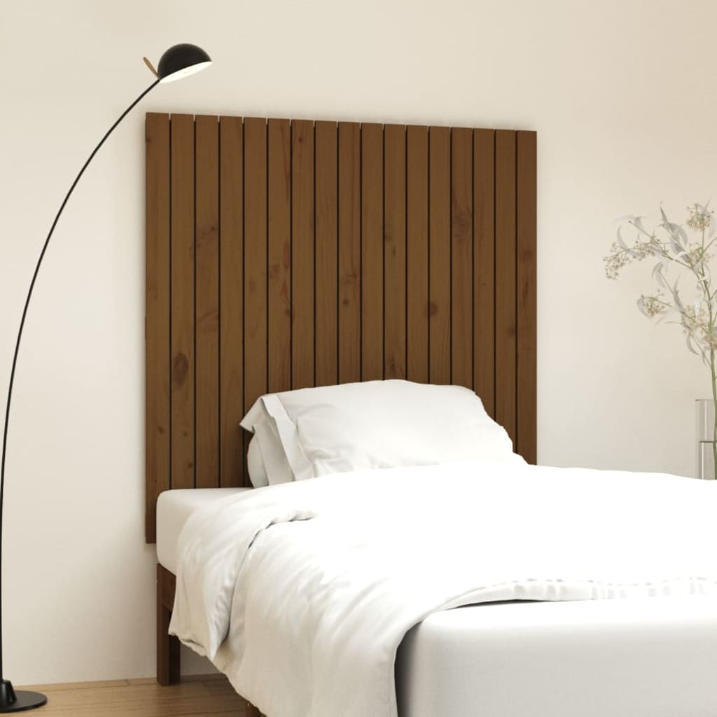 Tête de lit murale Marron miel 108x3x110 cm Bois massif de pin Têtes et pieds de lit vidaXL   