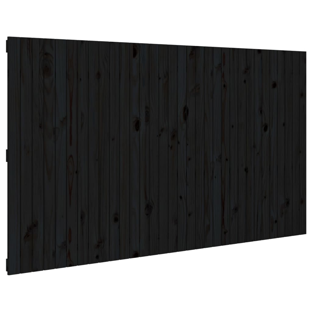 Tête de lit murale Noir 204x3x110 cm Bois massif de pin Têtes et pieds de lit vidaXL   