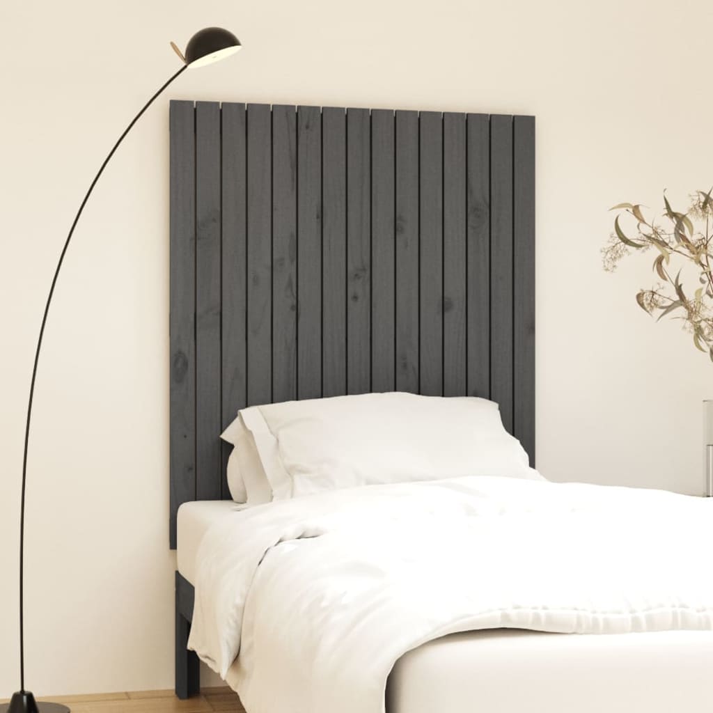 Tête de lit murale Gris 95,5x3x110 cm Bois massif de pin Têtes et pieds de lit vidaXL   