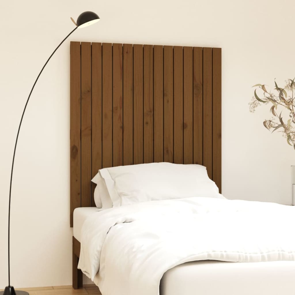 Tête de lit murale Marron miel 95,5x3x110 cm Bois massif de pin Têtes et pieds de lit vidaXL   