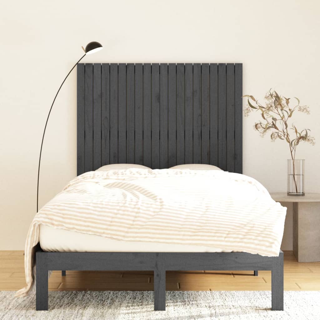 Tête de lit murale Gris 127,5x3x110 cm Bois massif de pin Têtes et pieds de lit vidaXL   