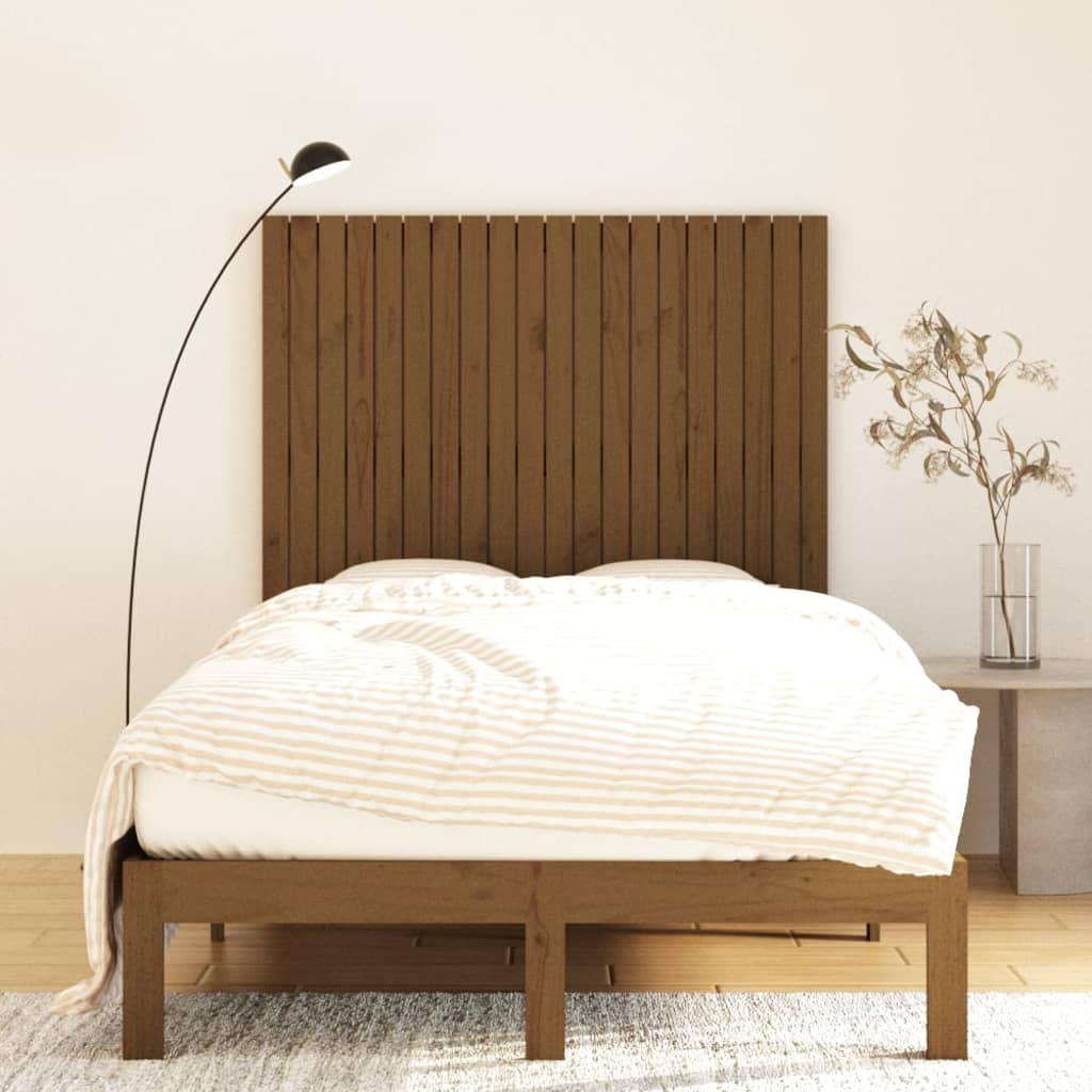 Tête de lit murale Marron miel 127,5x3x110cm Bois massif de pin Têtes et pieds de lit vidaXL   