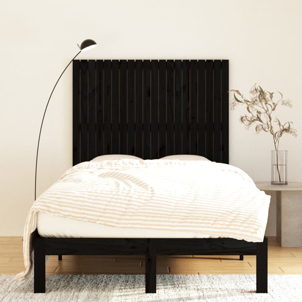 Tête de lit murale Noir 127,5x3x110 cm Bois massif de pin Têtes et pieds de lit vidaXL   