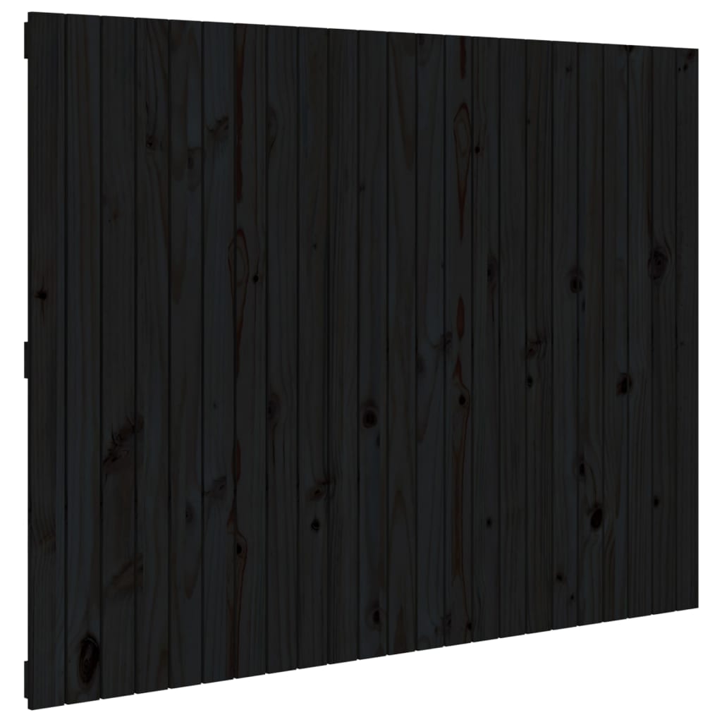 Tête de lit murale Noir 146,5x3x110 cm Bois massif de pin Têtes et pieds de lit vidaXL   