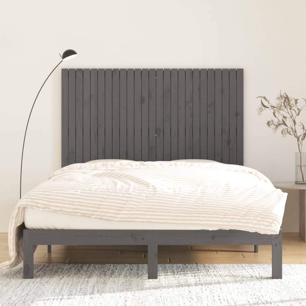 Tête de lit murale Gris 159,5x3x110 cm Bois massif de pin Têtes et pieds de lit vidaXL   