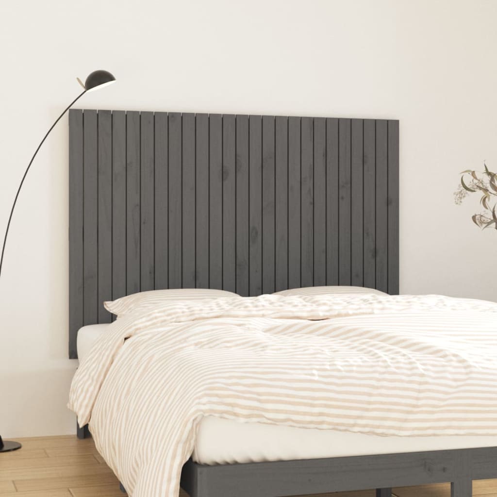 Tête de lit murale Gris 159,5x3x110 cm Bois massif de pin Têtes et pieds de lit vidaXL   