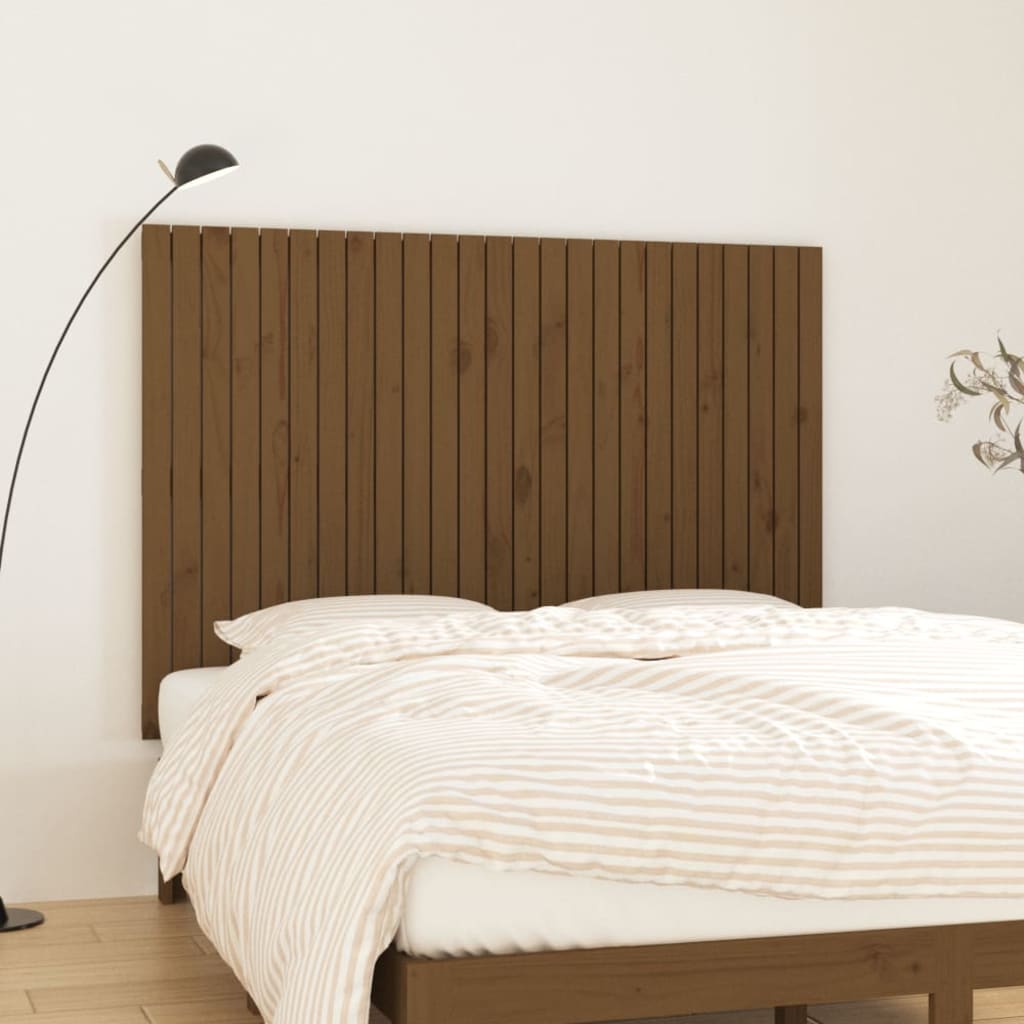 Tête de lit murale Marron miel 159,5x3x110cm Bois massif de pin Têtes et pieds de lit vidaXL   