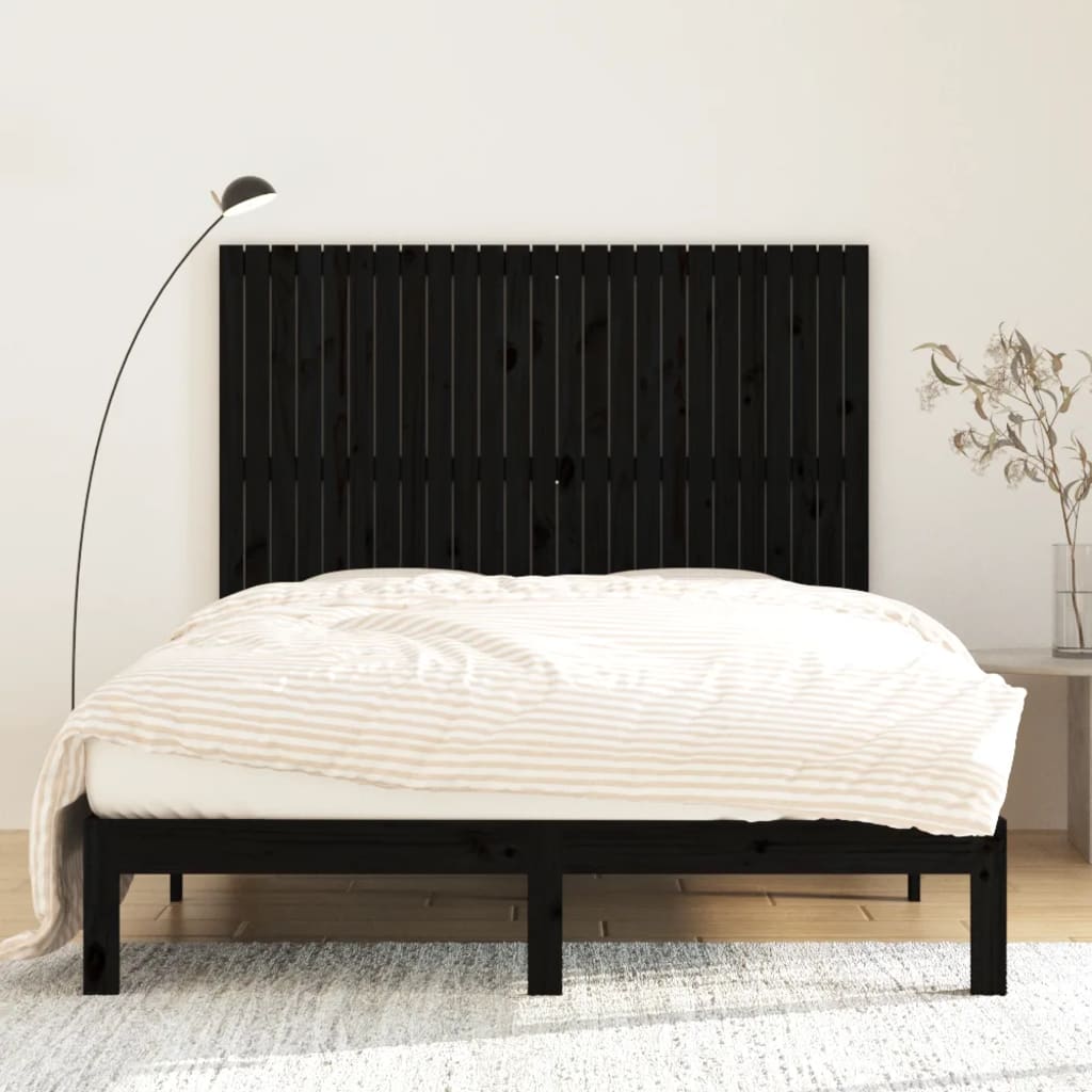 Tête de lit murale Noir 159,5x3x110 cm Bois massif de pin Têtes et pieds de lit vidaXL   