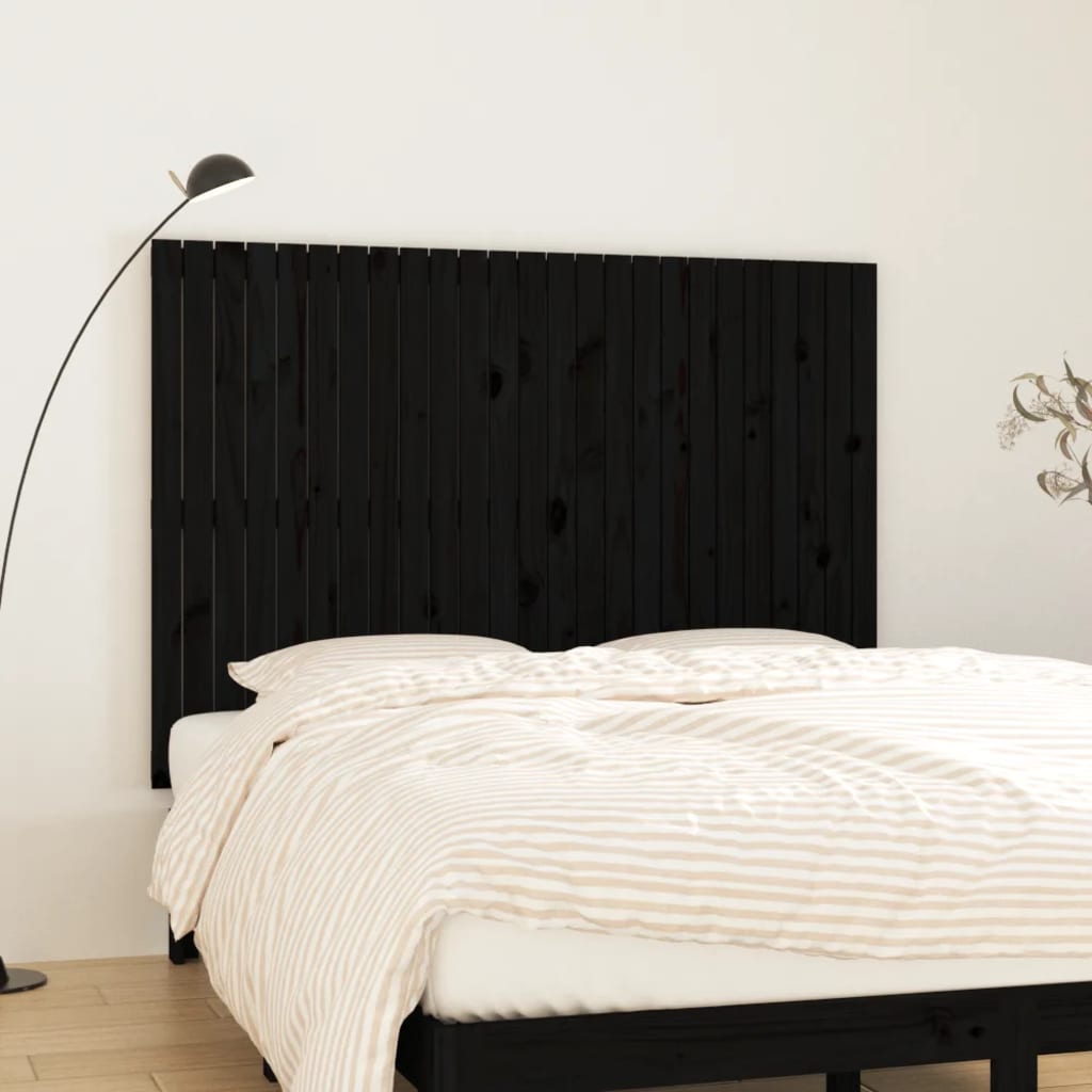 Tête de lit murale Noir 159,5x3x110 cm Bois massif de pin Têtes et pieds de lit vidaXL   