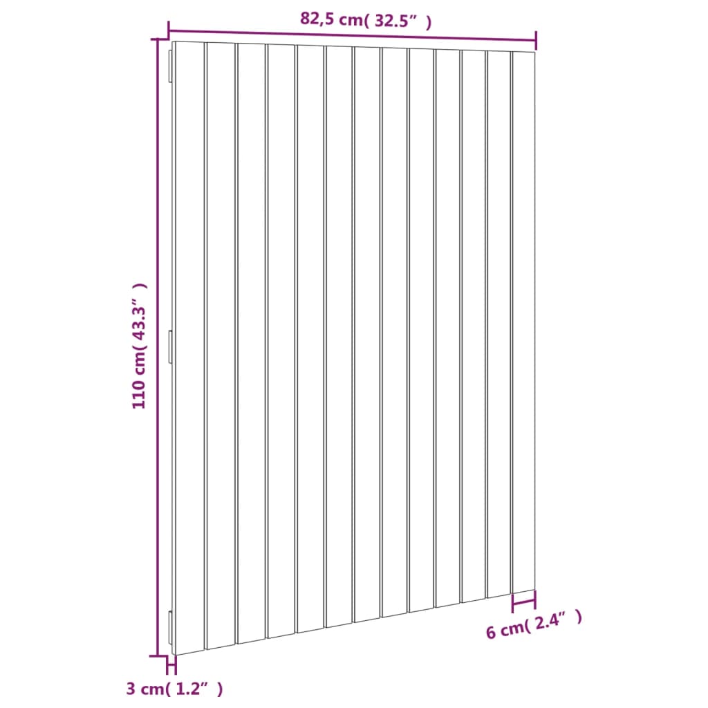 Tête de lit murale Blanc 82,5x3x110 cm Bois massif de pin Têtes et pieds de lit vidaXL   