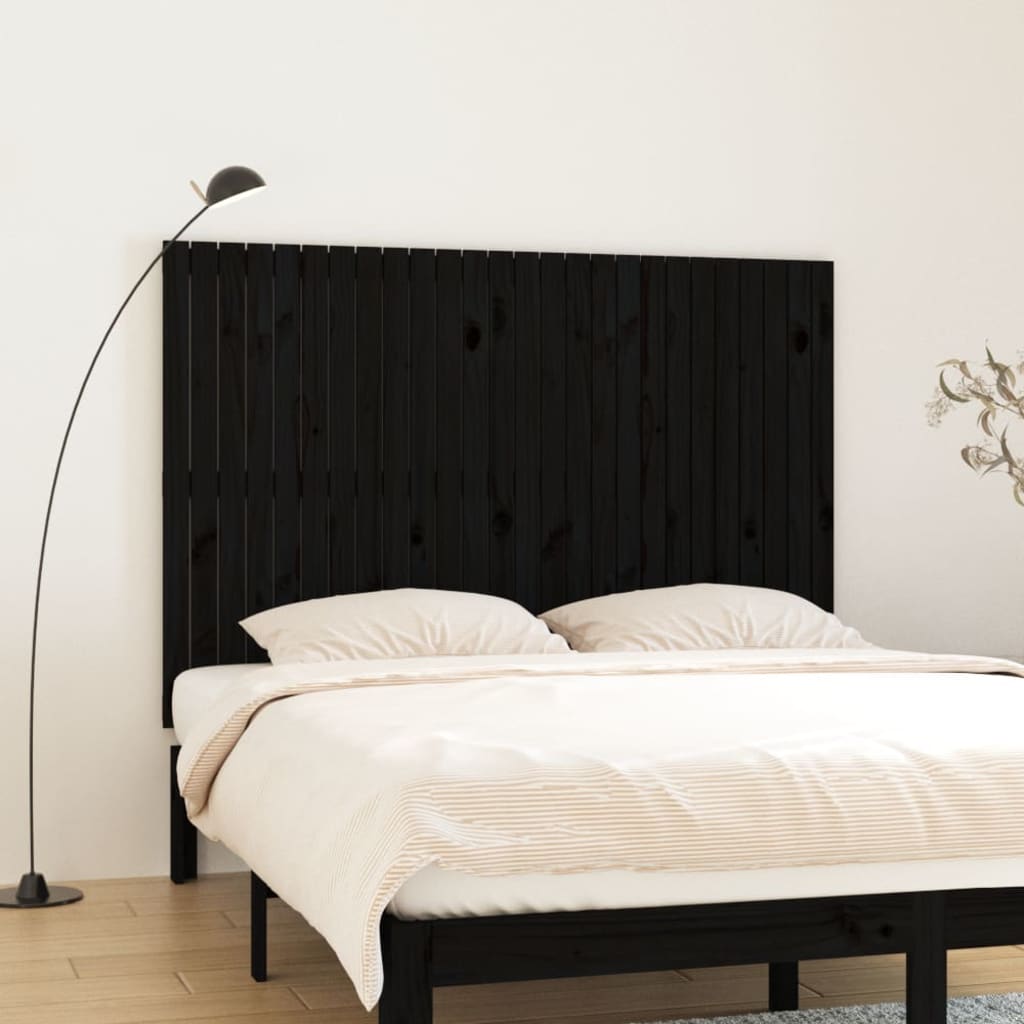 Tête de lit murale Noir 166x3x110 cm Bois massif de pin Têtes et pieds de lit vidaXL   