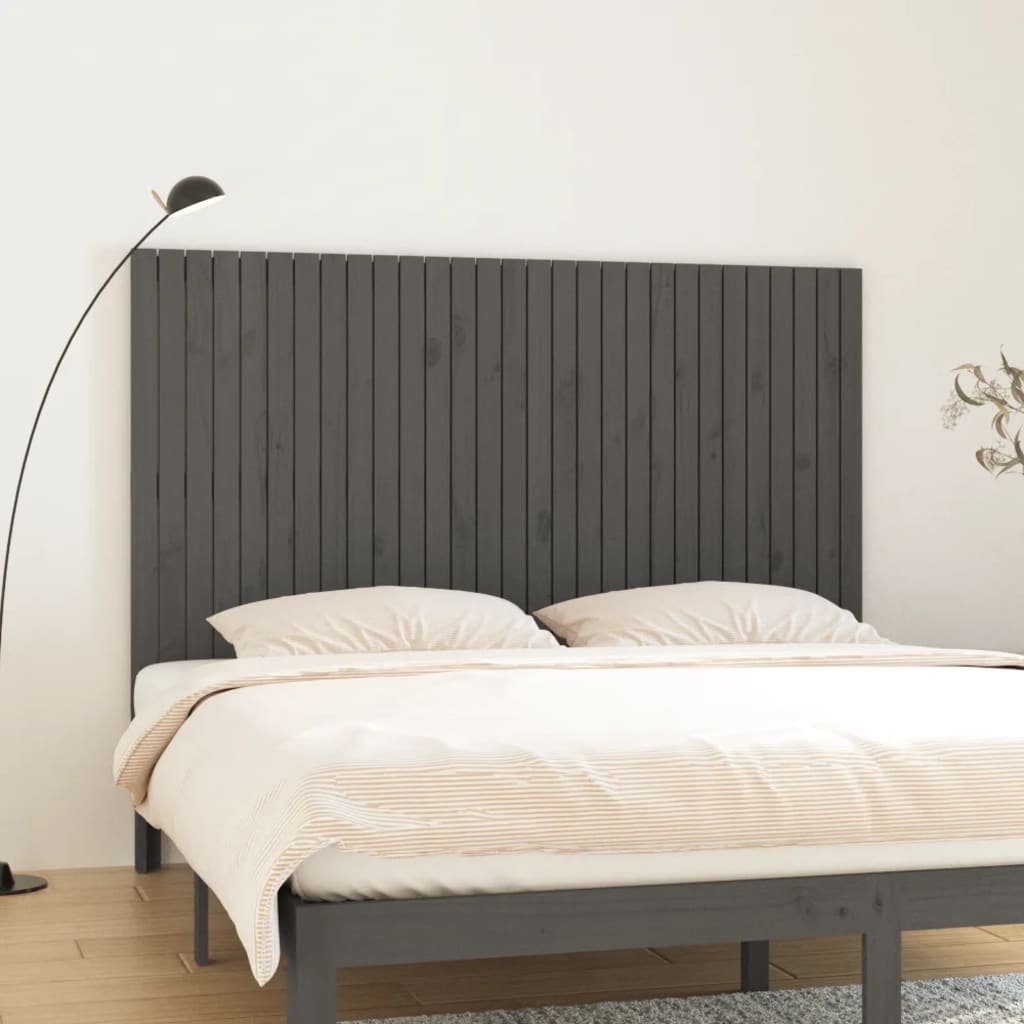 Tête de lit murale Gris 185x3x110 cm Bois massif de pin Têtes et pieds de lit vidaXL   