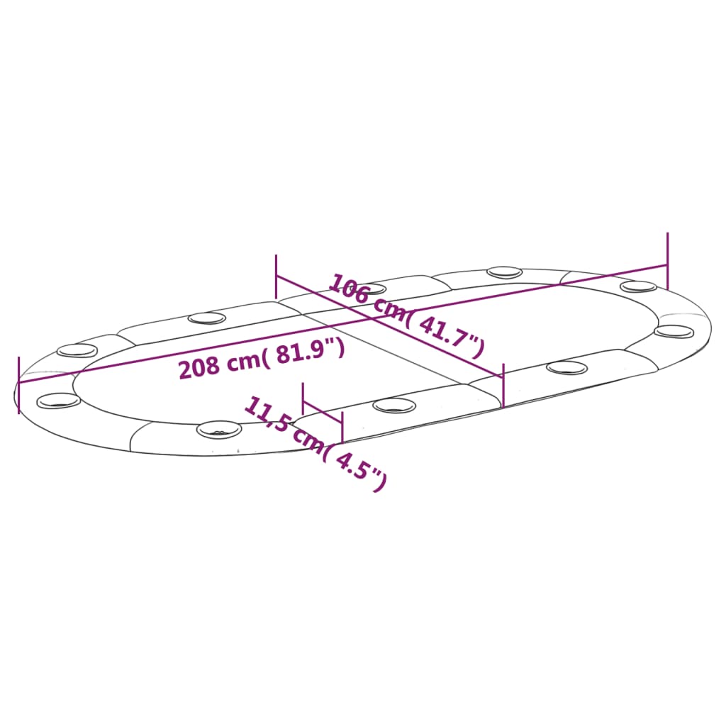 Dessus de table de poker pliable 10 joueurs Vert 208x106x3 cm Tables de poker & de jeux vidaXL   