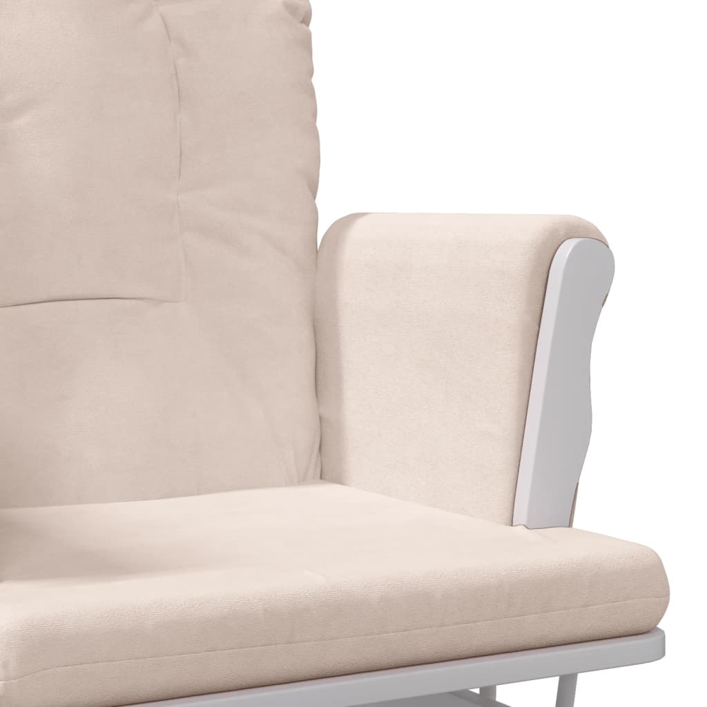 Chaise berçante avec repose-pied Rose clair Tissu Fauteuils à bascule vidaXL   