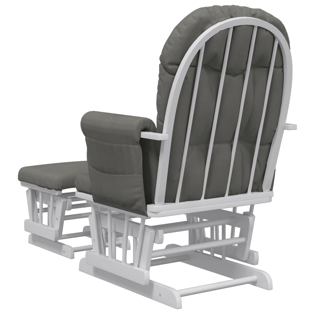 Chaise berçante avec repose-pied Gris foncé Tissu Fauteuils à bascule vidaXL   