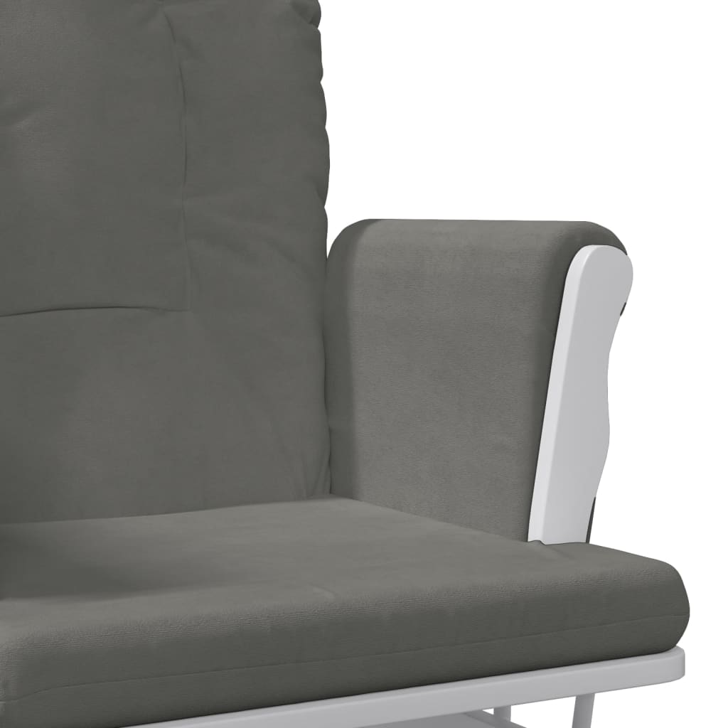 Chaise berçante avec repose-pied Gris foncé Tissu Fauteuils à bascule vidaXL   