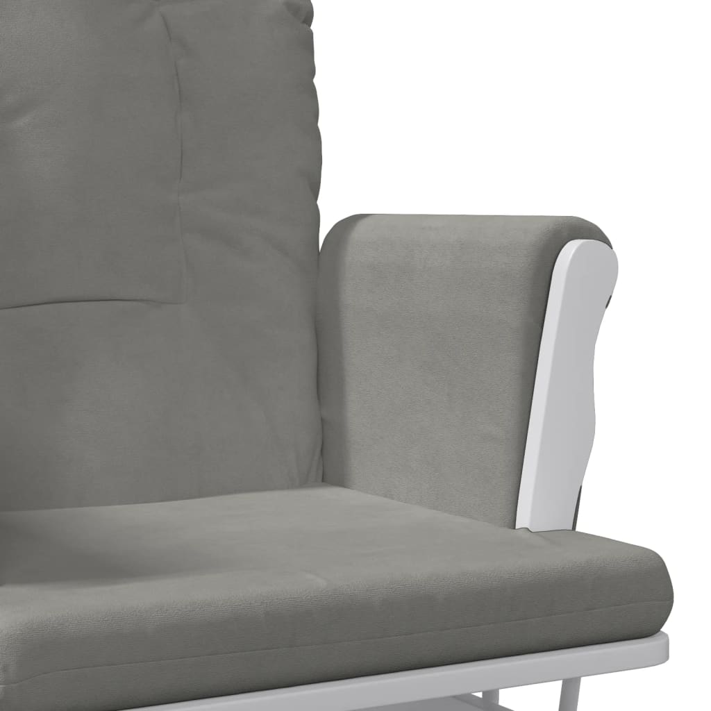 Chaise berçante avec repose-pied Gris clair Tissu Fauteuils à bascule vidaXL   