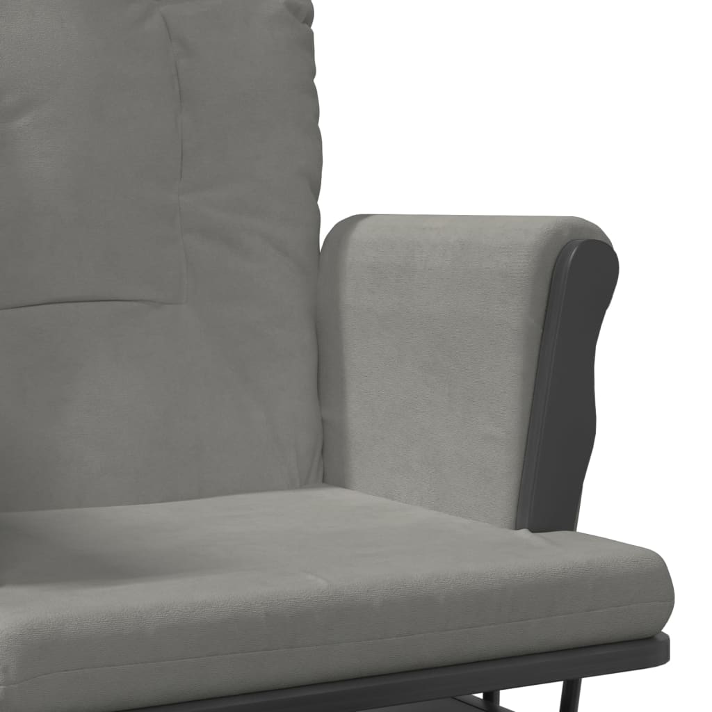 Chaise berçante avec repose-pied Gris clair Tissu Fauteuils à bascule vidaXL   