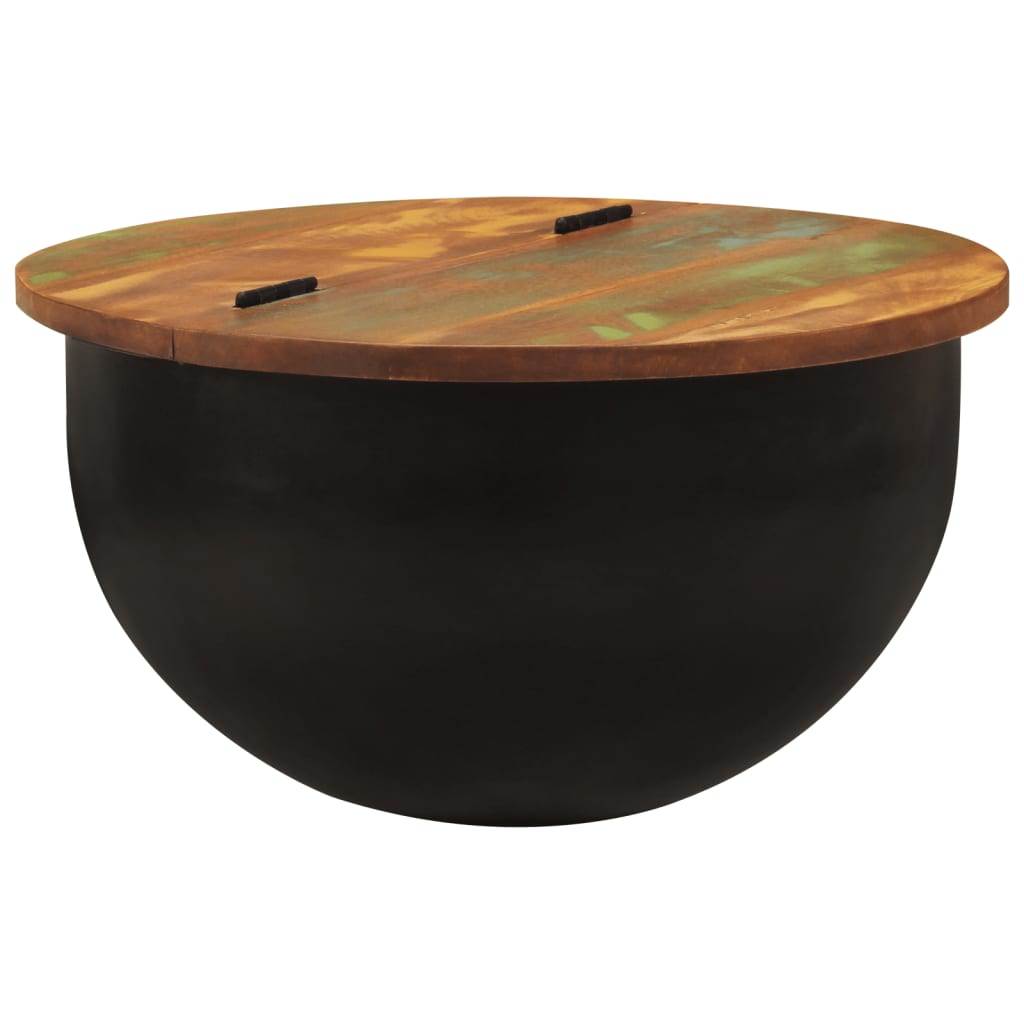 Table basse noir 50x27 cm bois de récupération massif Tables basses vidaXL   