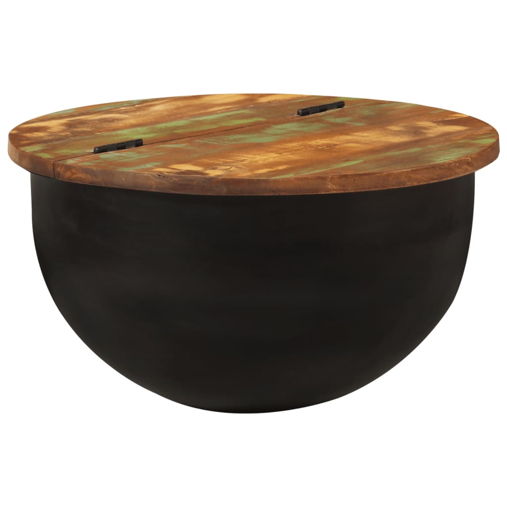 Table basse noir 50x27 cm bois de récupération massif Tables basses vidaXL   