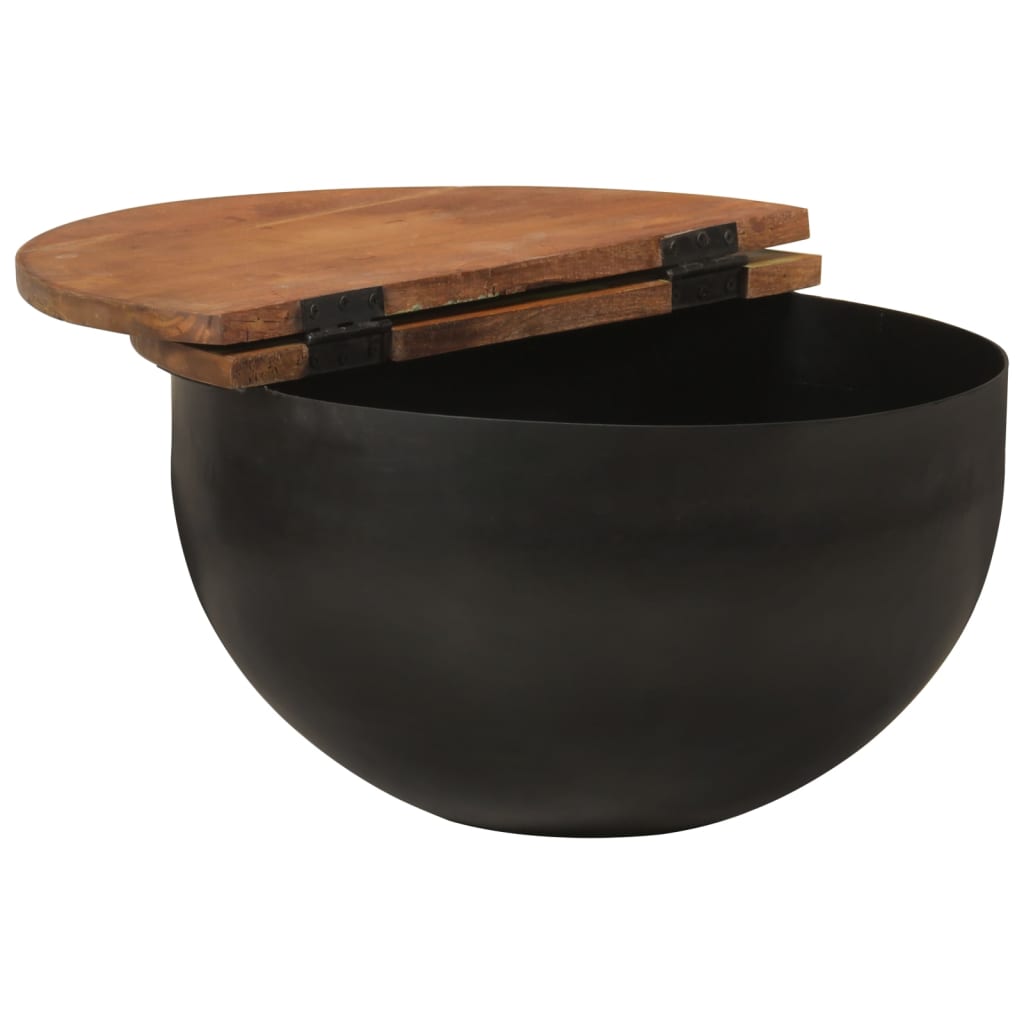 Table basse noir 50x27 cm bois de récupération massif Tables basses vidaXL   