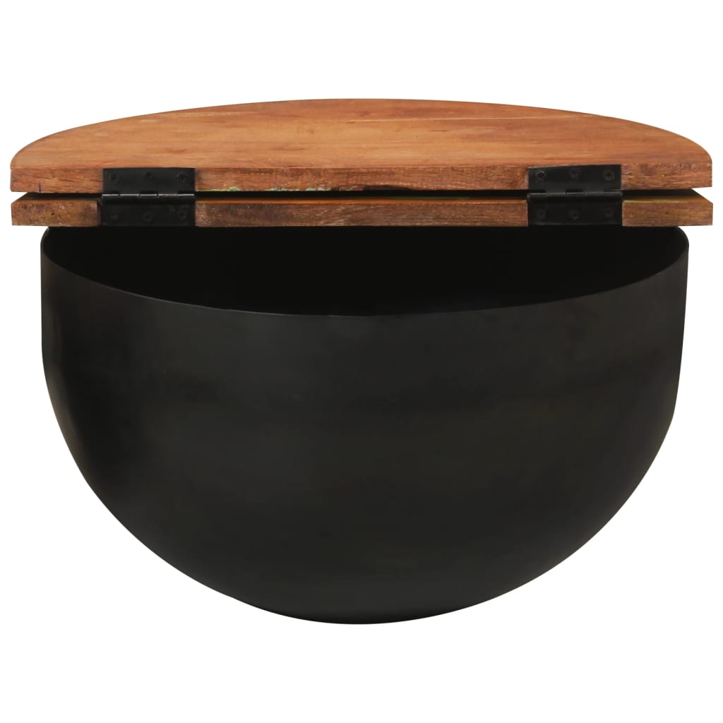 Table basse noir 50x27 cm bois de récupération massif Tables basses vidaXL   