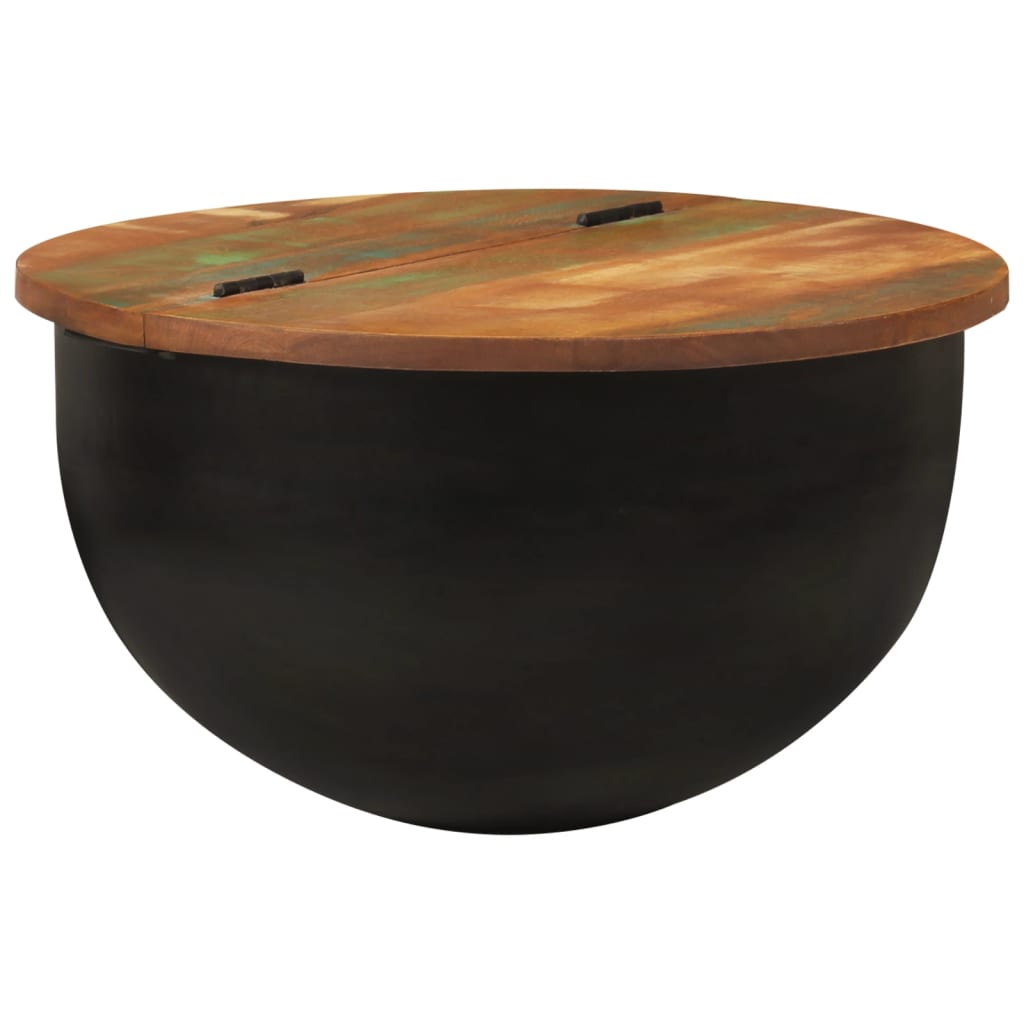 Table basse noir 50x27 cm bois de récupération massif Tables basses vidaXL   