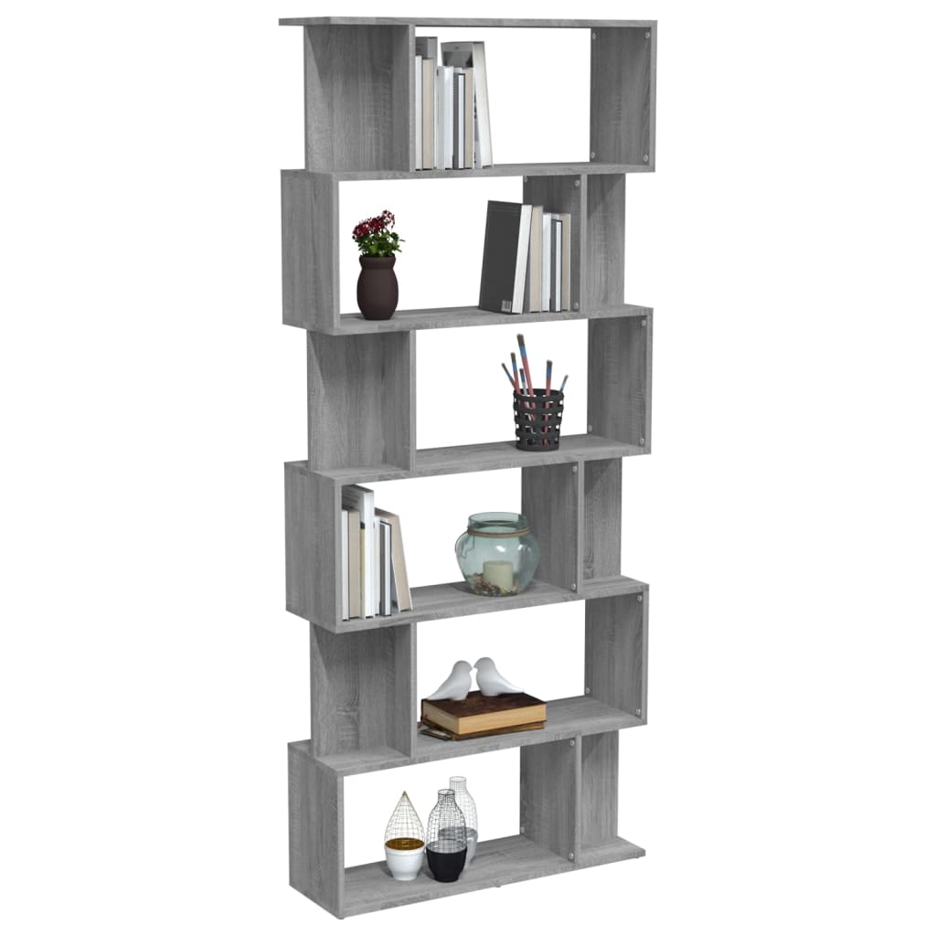 Bibliothèque/Cloison Sonoma gris 80x24x192 cm Bois d'ingénierie - Xios Store SNC