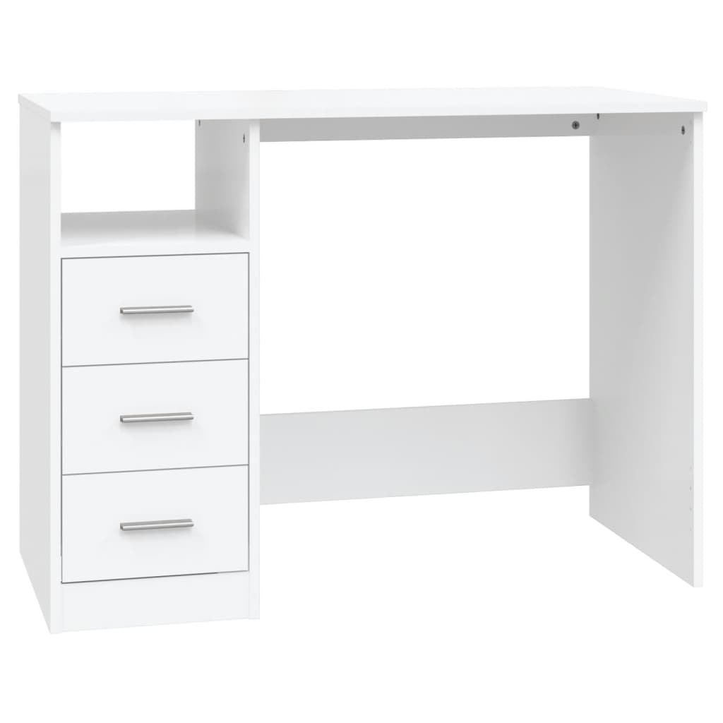 Bureau avec tiroirs Blanc 102x50x76 cm Bois d'ingénierie Bureaux vidaXL   