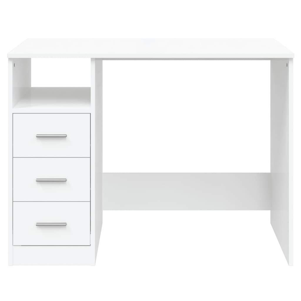 Bureau avec tiroirs Blanc 102x50x76 cm Bois d'ingénierie Bureaux vidaXL   