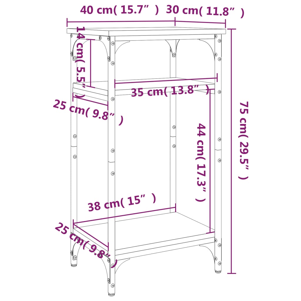 Table d'appoint Noir 40x30x75 cm Bois d'ingénierie - Xios Store SNC