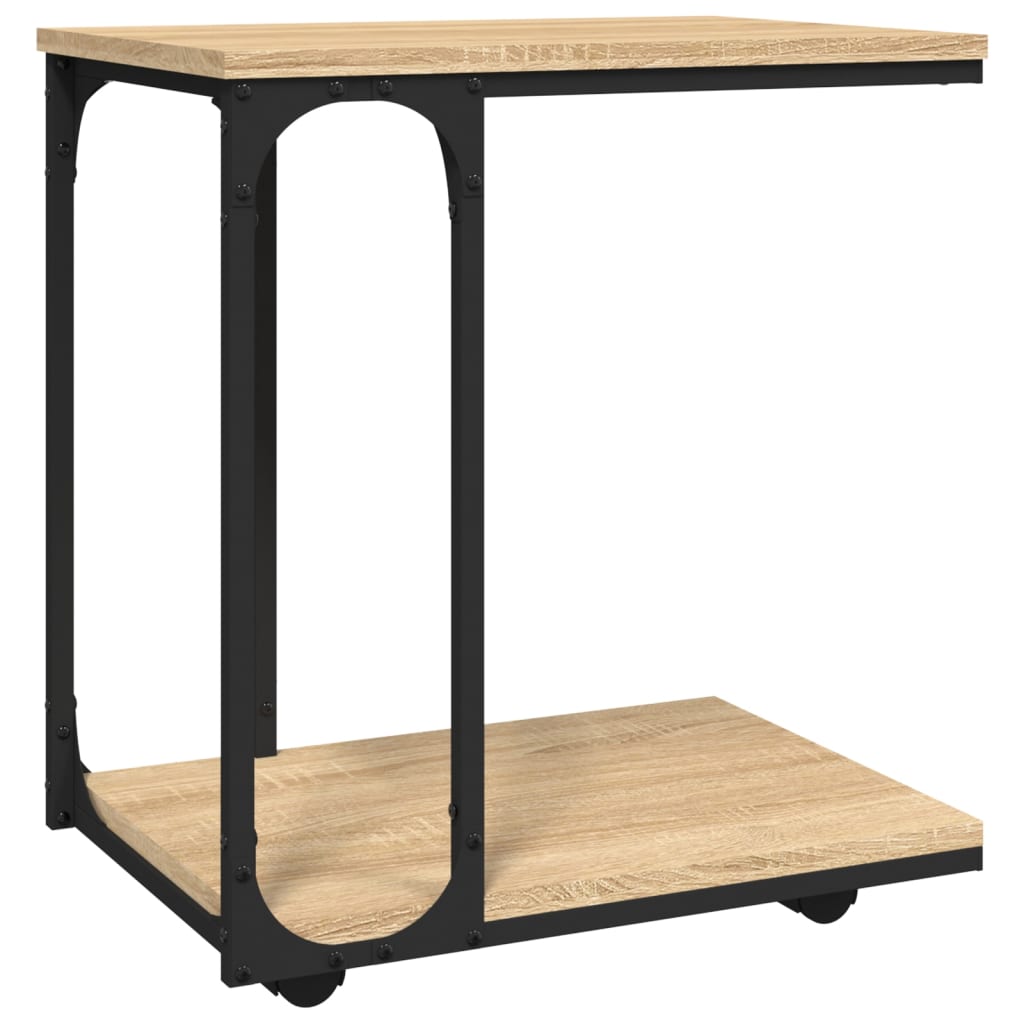 Table d'appoint à roues Chêne sonoma 50x35x55,5 cm - Xios Store SNC