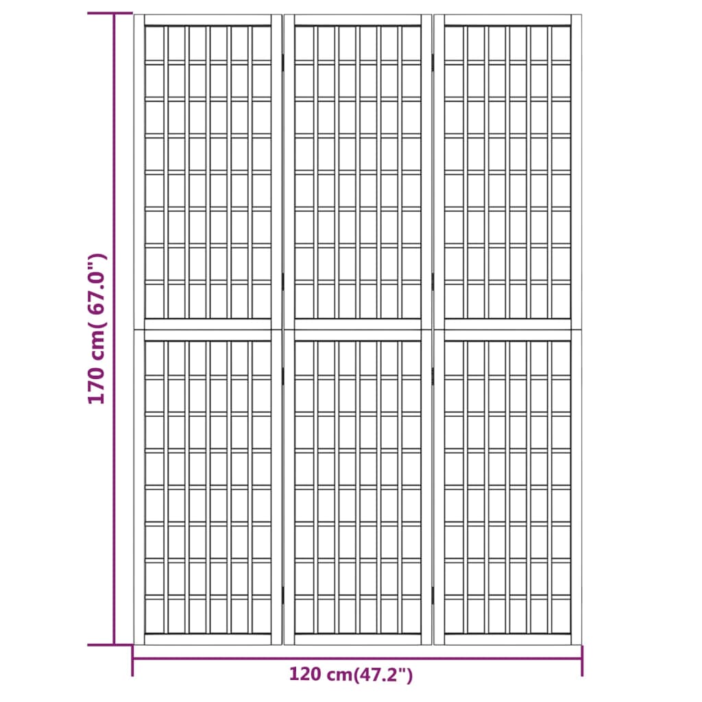 Cloison de séparation pliable 3 panneaux 120x170 cm Noir Séparateurs de pièces vidaXL