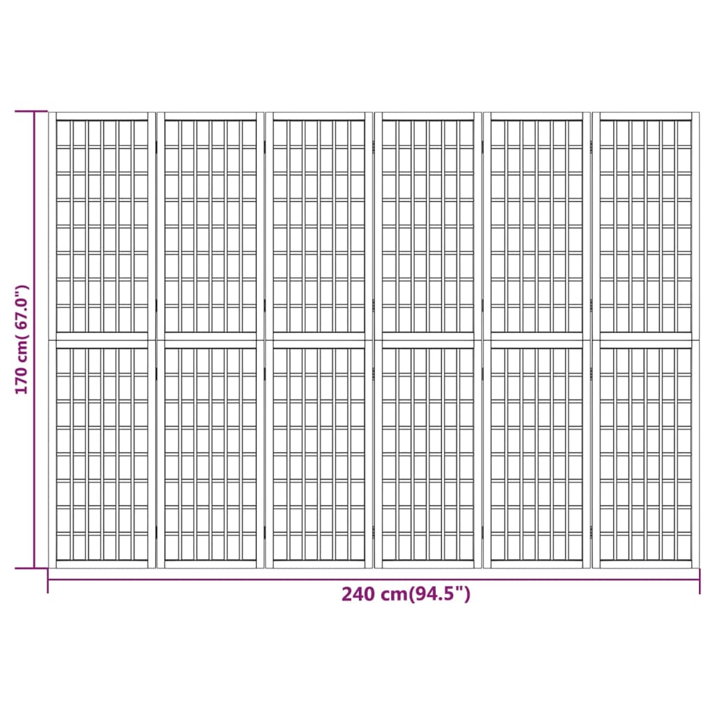 Cloison de séparation pliable 6 panneaux 240x170 cm Séparateurs de pièces vidaXL