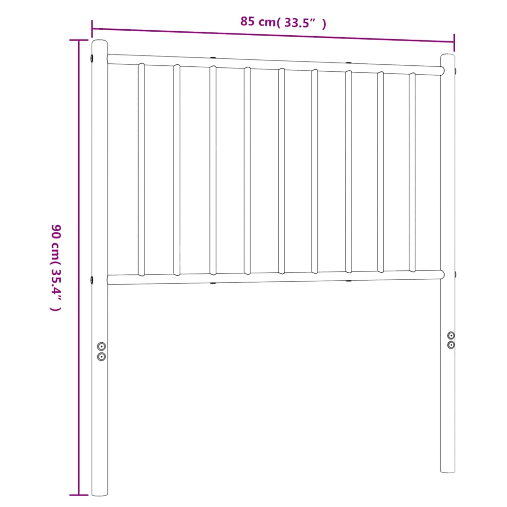 Tête de lit métal noir 80 cm Têtes et pieds de lit vidaXL   