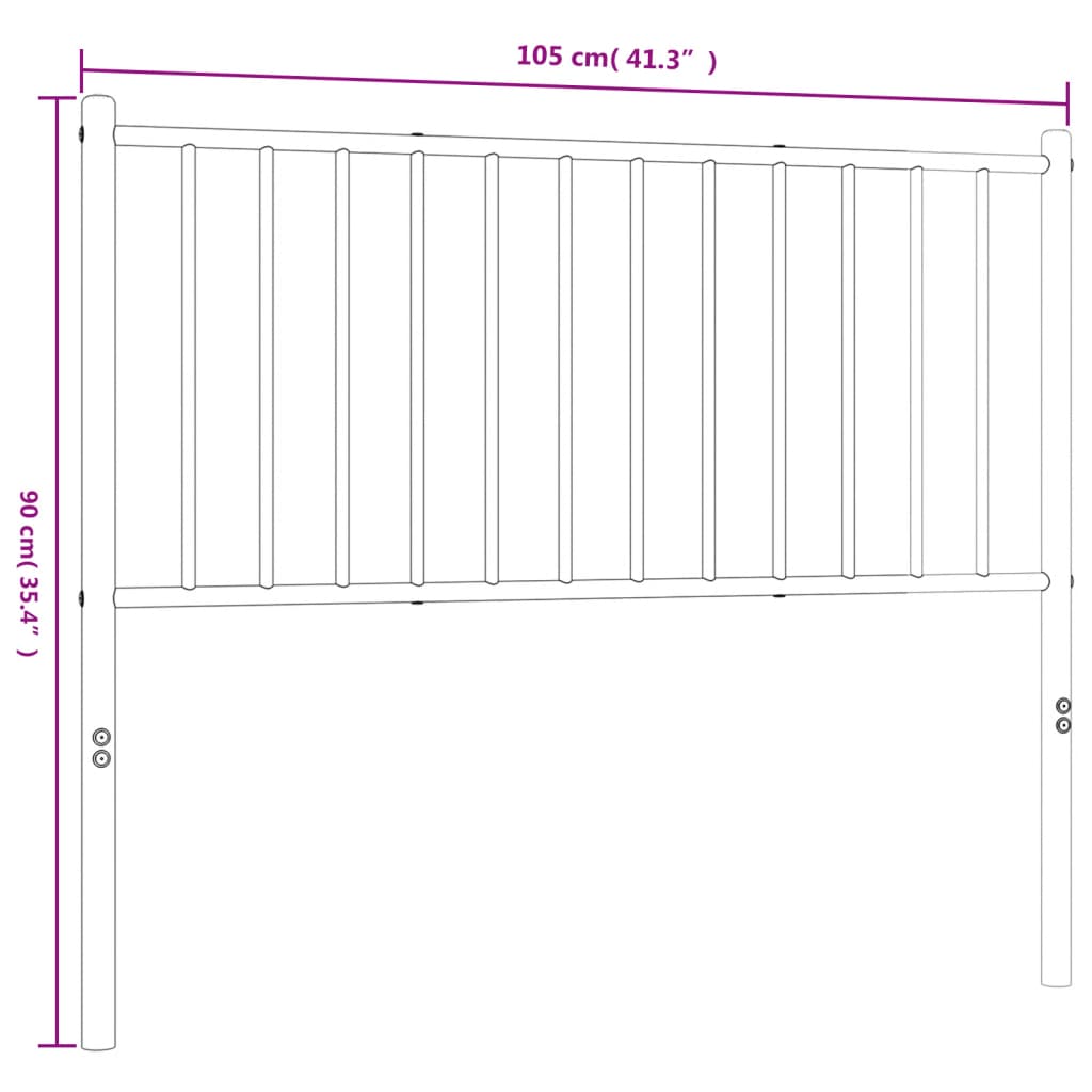 Tête de lit métal noir 100 cm Têtes et pieds de lit vidaXL   