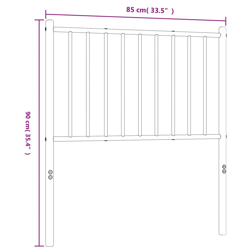 Tête de lit métal blanc 80 cm Têtes et pieds de lit vidaXL   