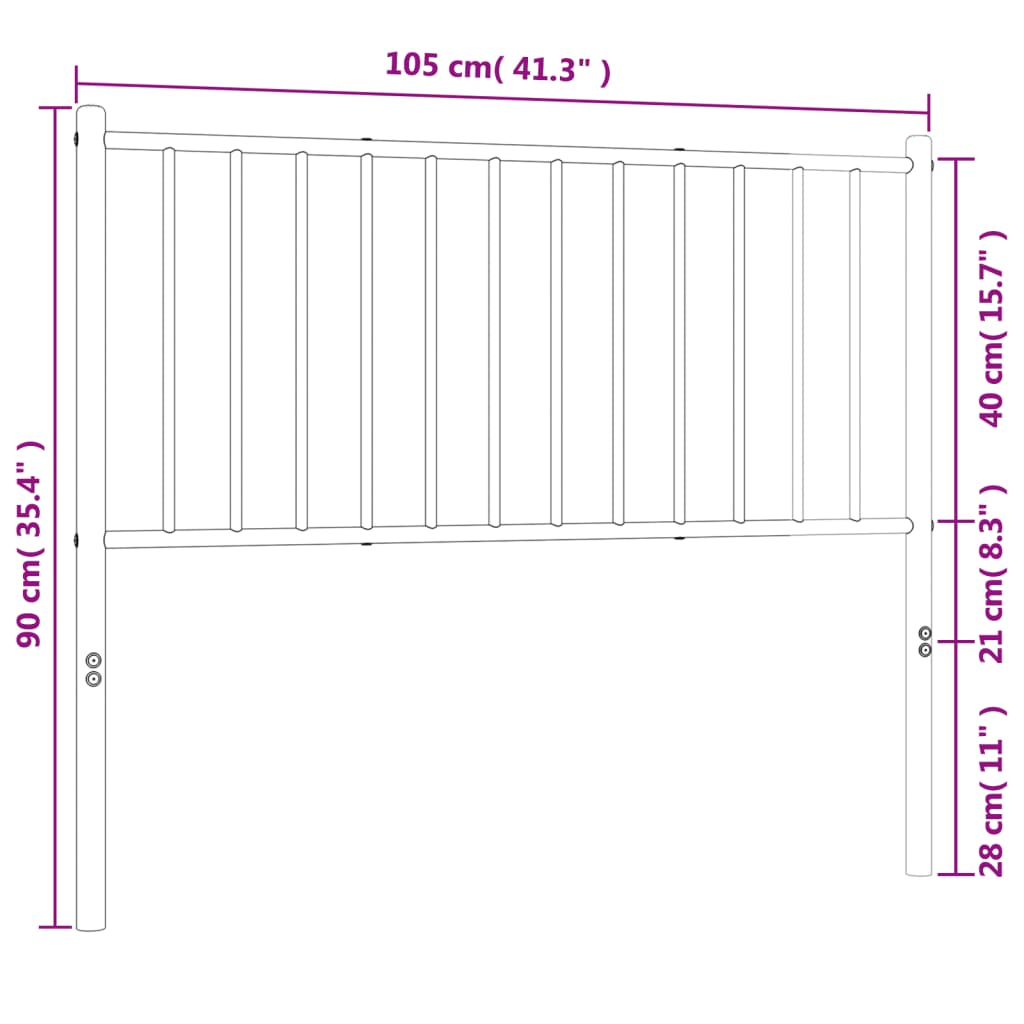 Tête de lit métal blanc 100 cm Têtes et pieds de lit vidaXL   