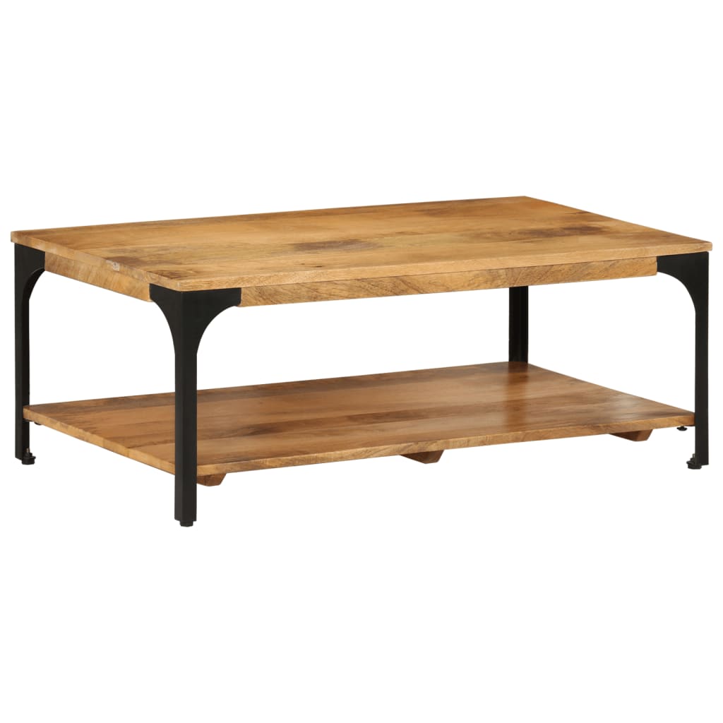 Table basse 2 niveaux 100x55x38cm bois manguier massif et acier Tables basses vidaXL   