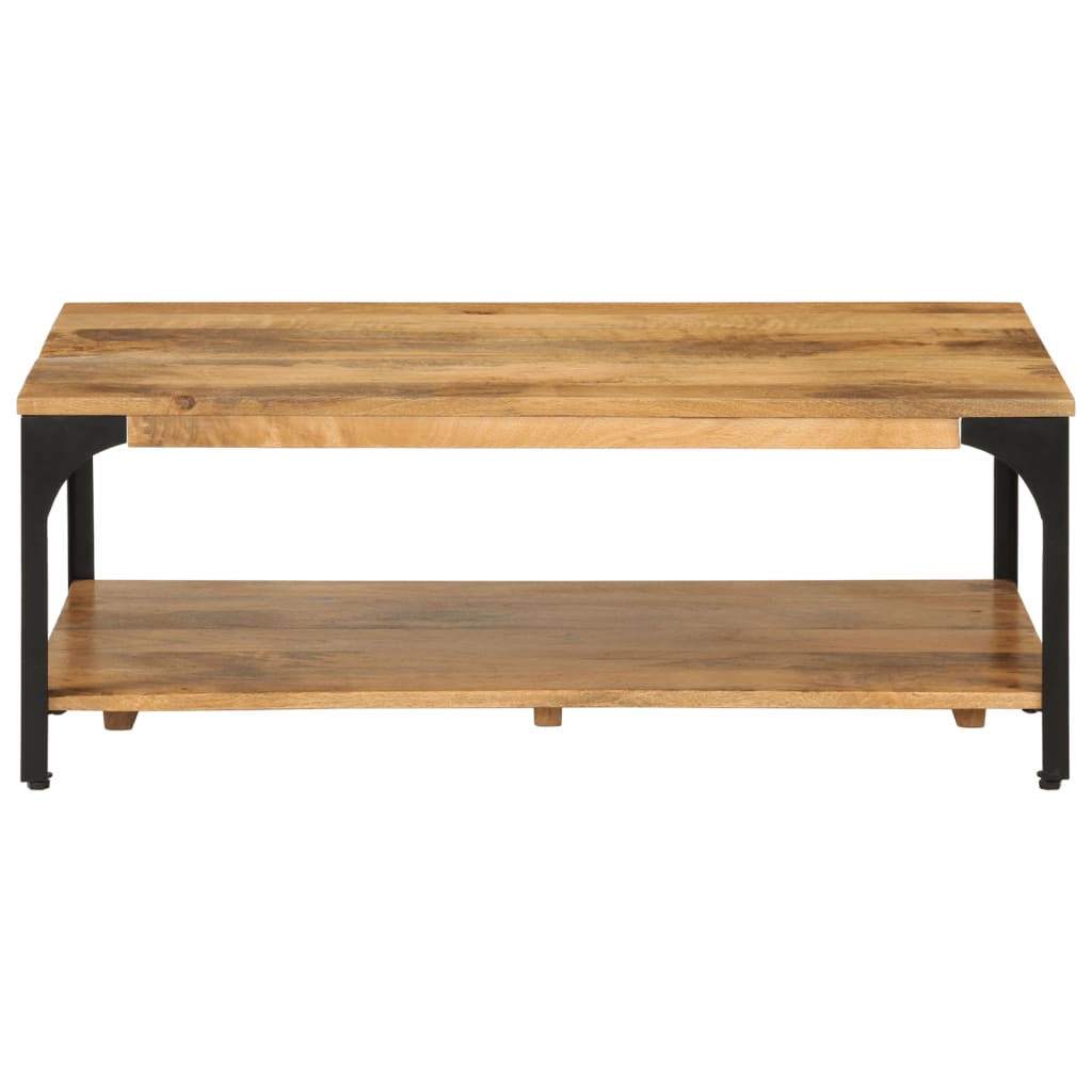 Table basse 2 niveaux 100x55x38cm bois manguier massif et acier Tables basses vidaXL   