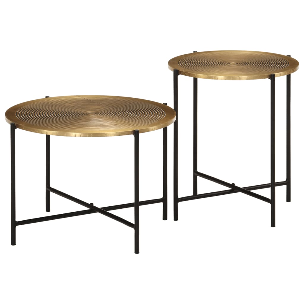 Tables basses lot de 2 laiton et noir métal Tables basses vidaXL