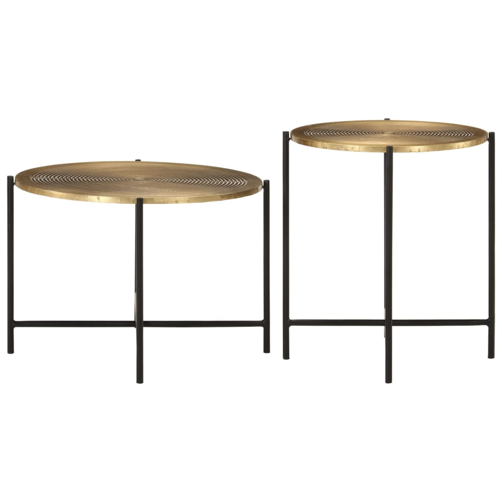 Tables basses lot de 2 laiton et noir métal Tables basses vidaXL