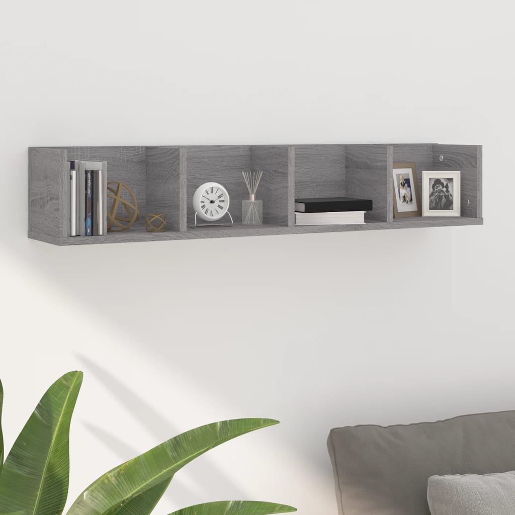 Étagère murale à CD Sonoma gris 100x18x18 cm Bois d'ingénierie - Xios Store SNC