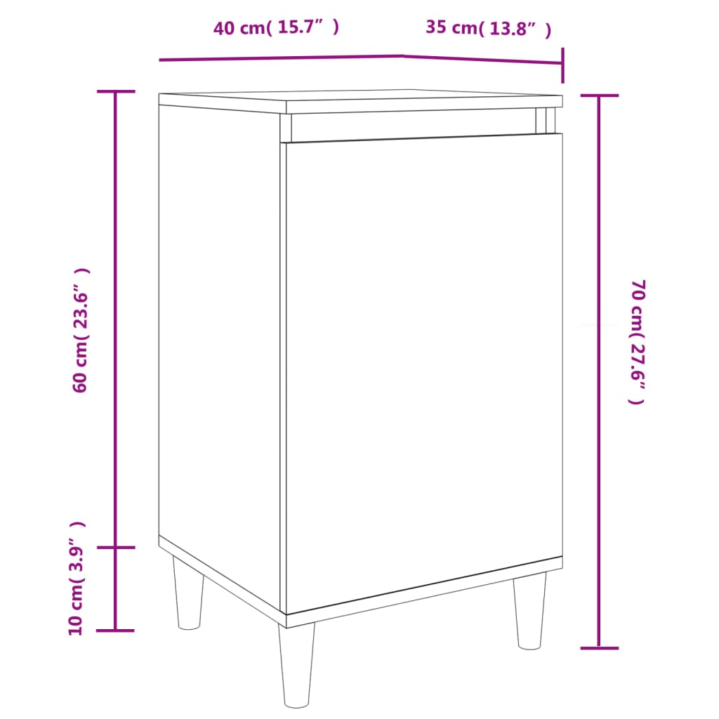 Table de chevet noir 40x35x70 cm bois d’ingénierie Tables de chevet vidaXL   