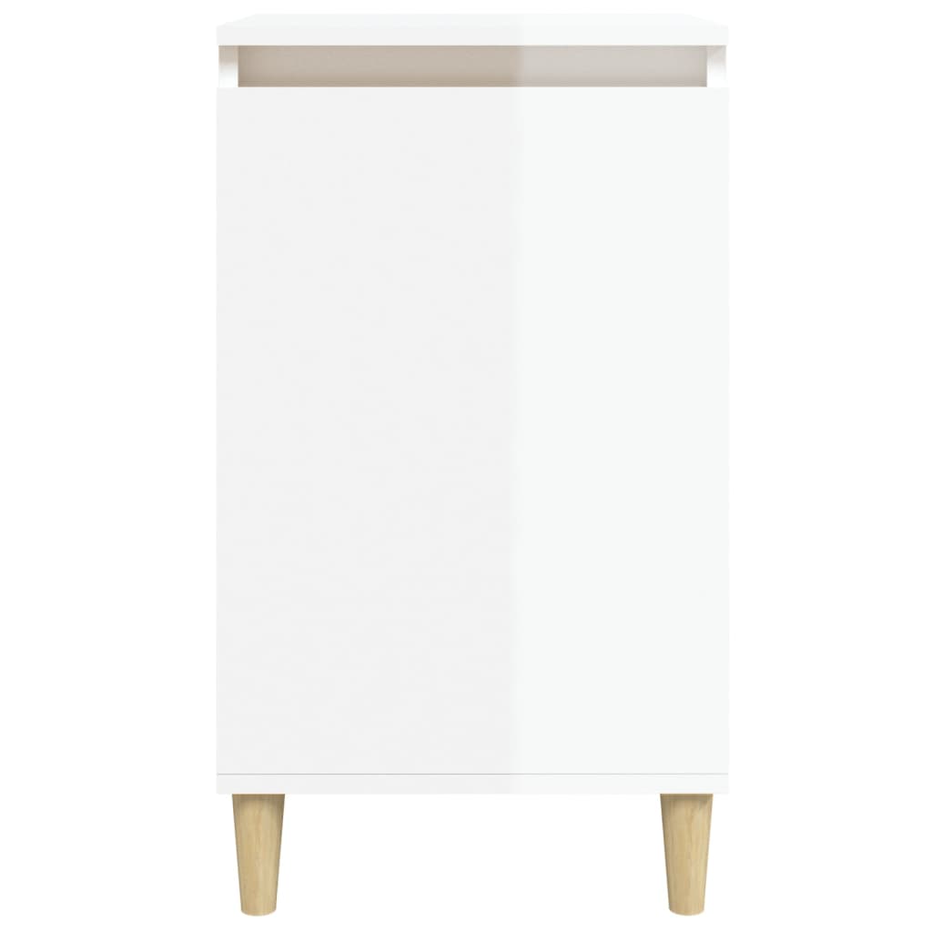 Tables de chevet 2pcs blanc brillant 40x35x70cm bois ingénierie Tables de chevet vidaXL   