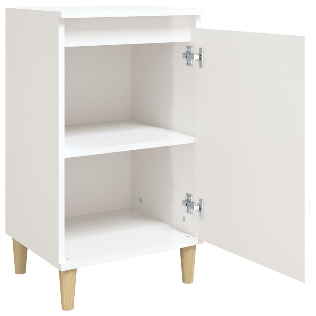 Tables de chevet 2pcs blanc brillant 40x35x70cm bois ingénierie Tables de chevet vidaXL   