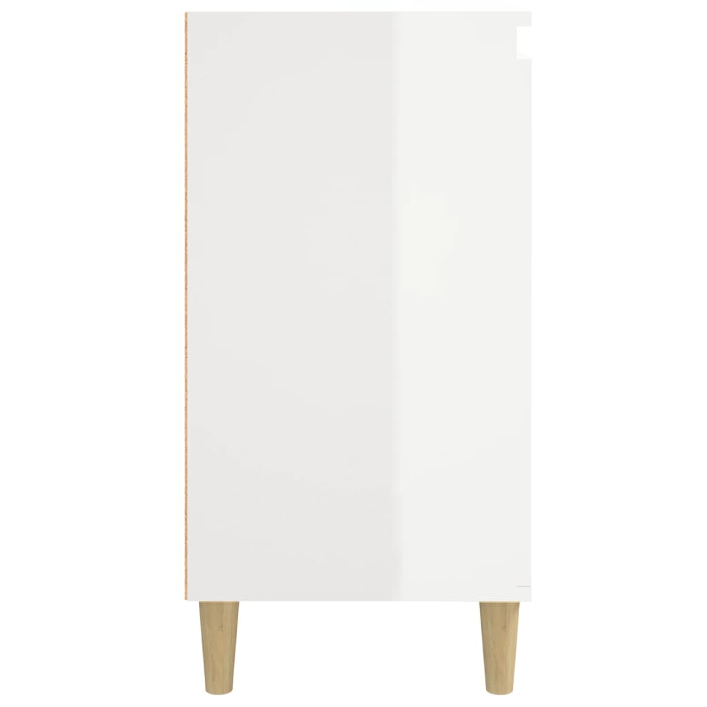 Tables de chevet 2pcs blanc brillant 40x35x70cm bois ingénierie Tables de chevet vidaXL   