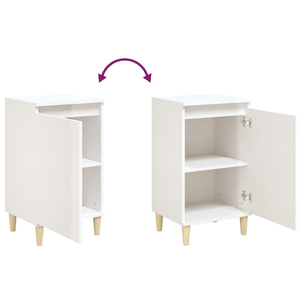 Tables de chevet 2pcs blanc brillant 40x35x70cm bois ingénierie Tables de chevet vidaXL   