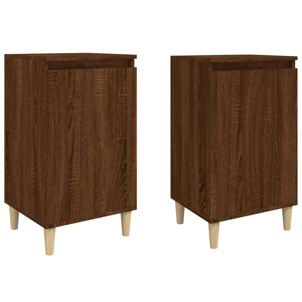 Tables de chevet 2pcs chêne marron 40x35x70cm bois d'ingénierie Tables de chevet vidaXL   