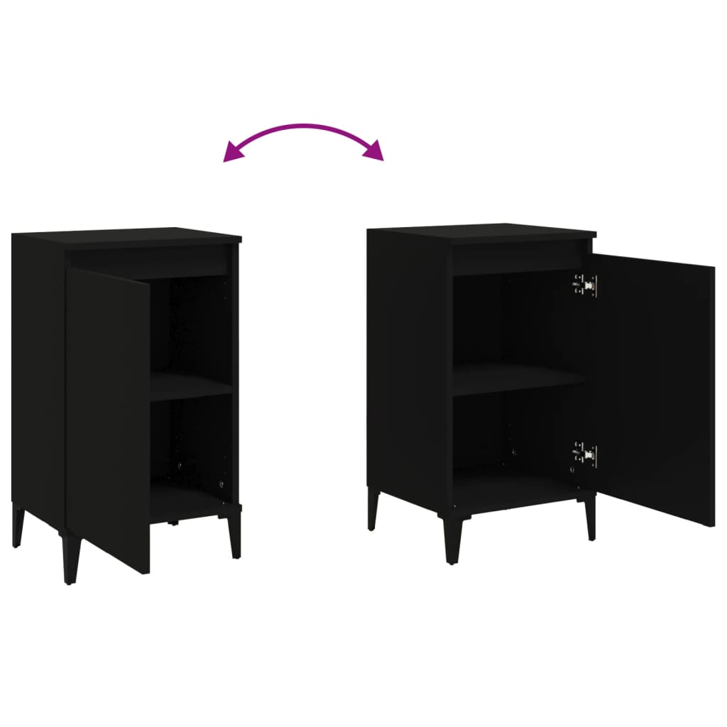 Tables de chevet 2 pcs noir 40x35x70 cm bois d'ingénierie Tables de chevet vidaXL   